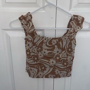 Brown floral top